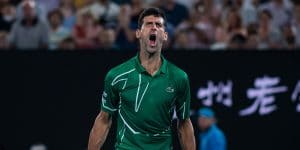 Novak Djokovic roars at Australian Open