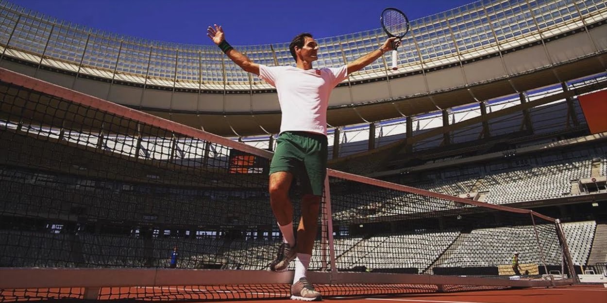 Roger Federer on Match In Africa court