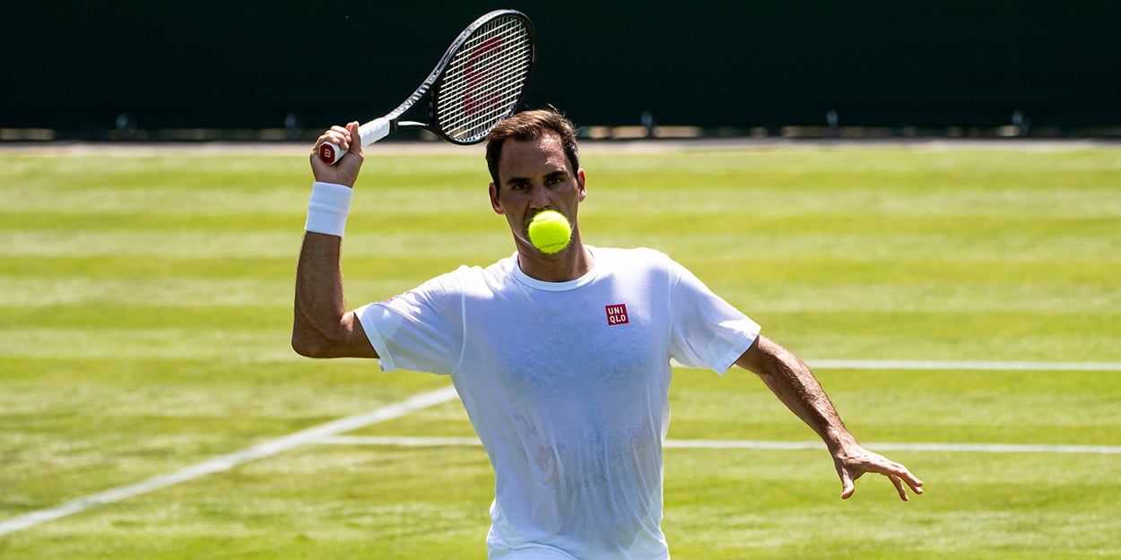 Roger Federer on grass