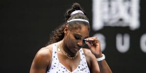 Serena Williams dejected