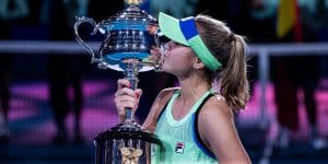 Sofia Kenin with Australian Open trophy - latest US tennis star