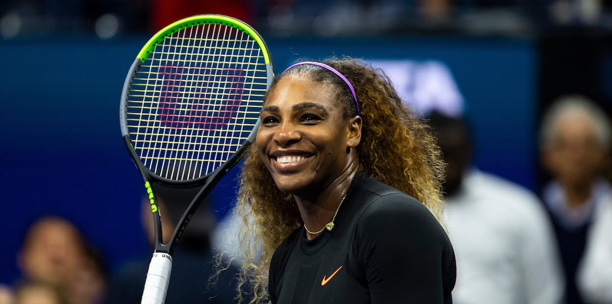 Serena Williams smiles at US Open 2019