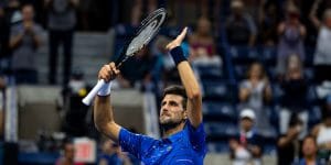 Novak Djokovic applauds crowd US Open 2019