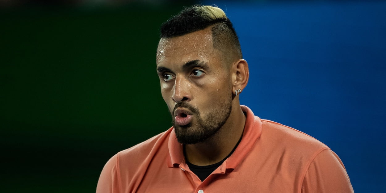 Nick Kyrgios looking upset