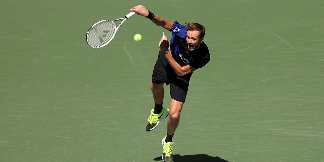 Daniil Medvedev serving at US Open