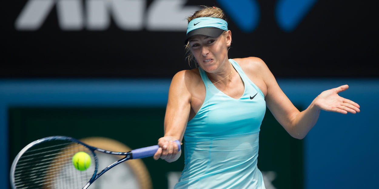 Maria Sharapova batters a forehand