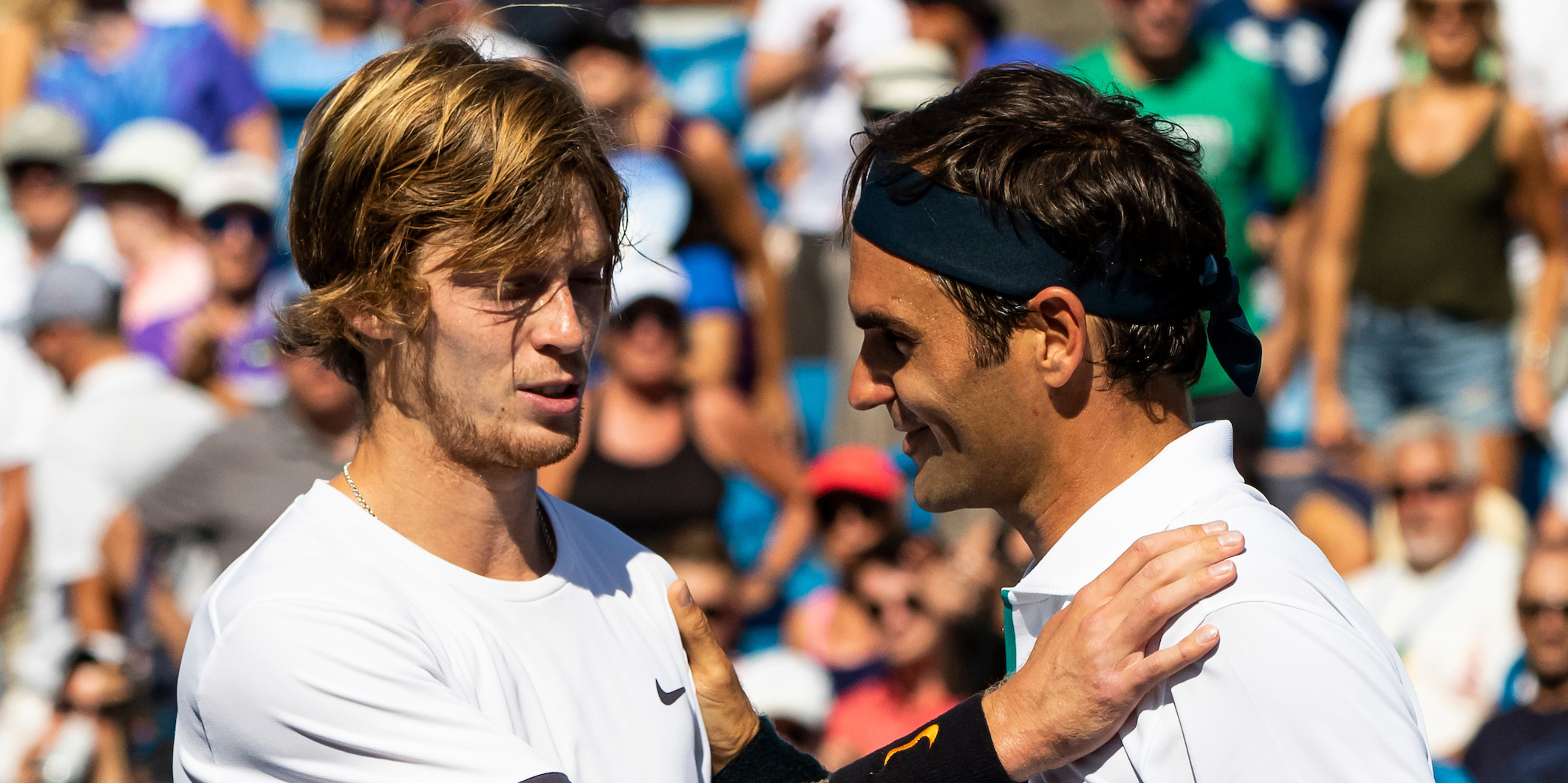 Andrey Rublev and Roger Federer