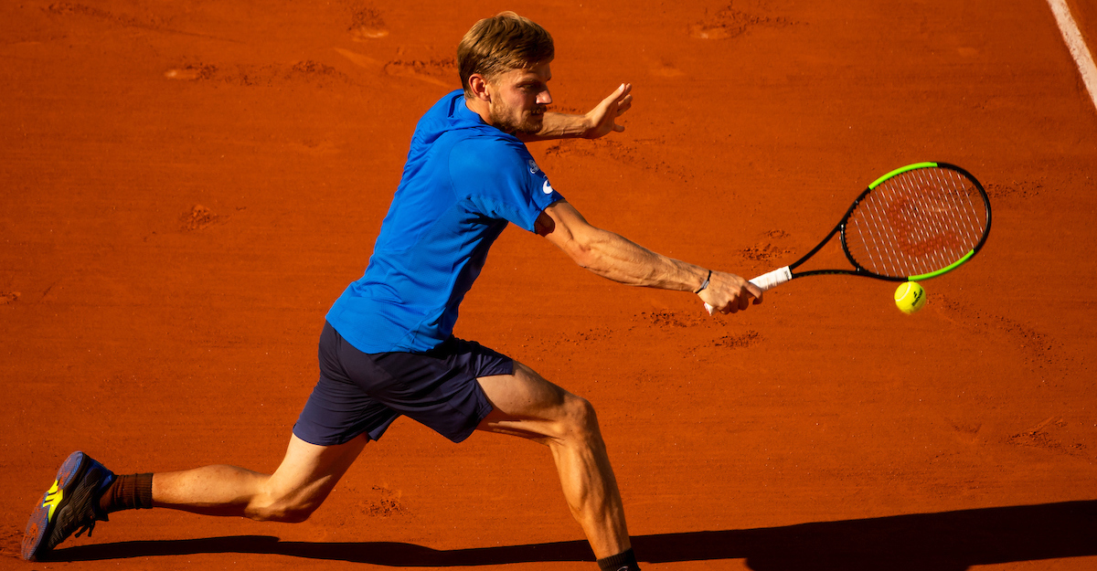 David Goffin slides on clay