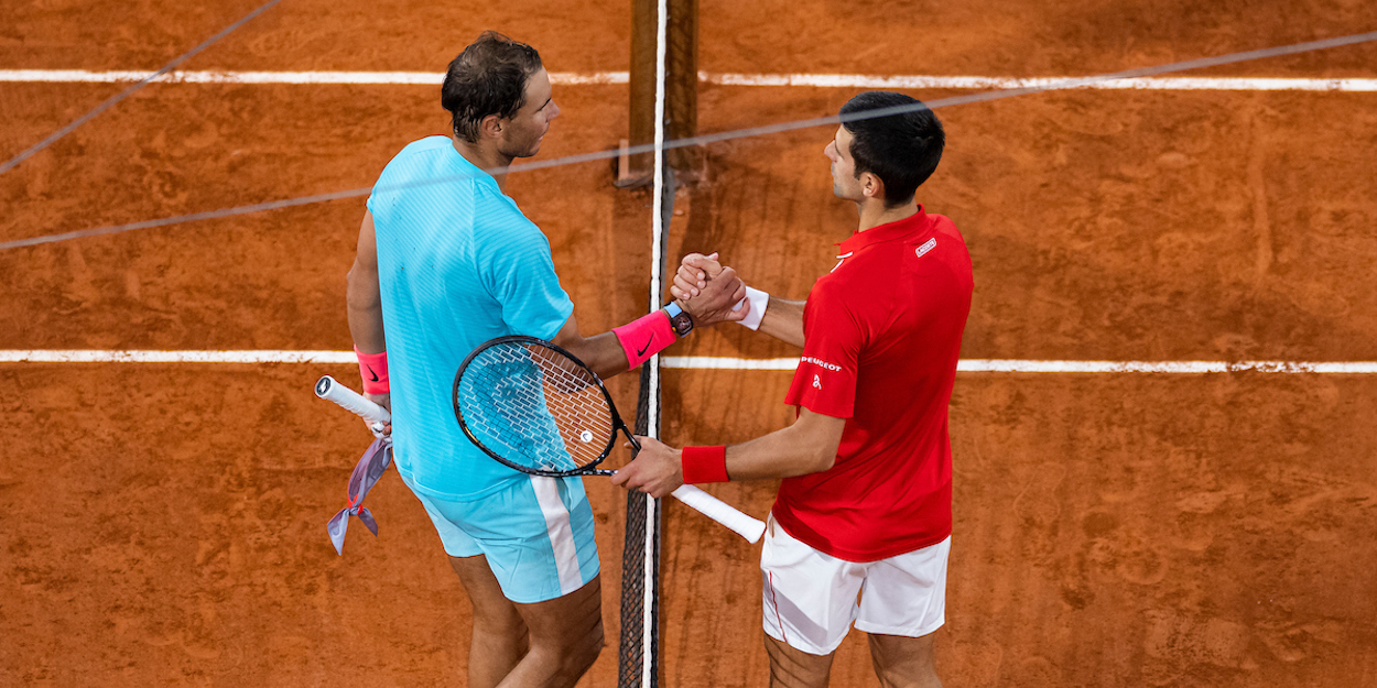 Djokovic Nadal shake hands at net