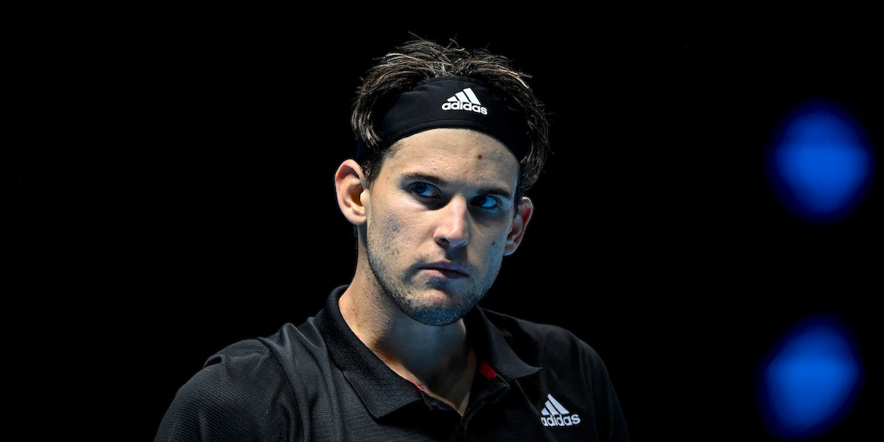 Dominic Thiem looks angry at ATP Finals 2020