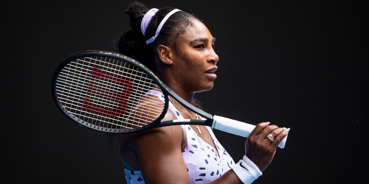Serena Williams looking on
