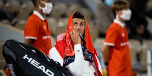 Novak Djokovic looks concerned at French Open 2020