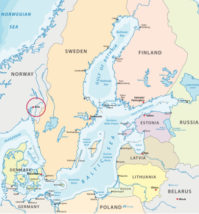Map of Norway, home to Casper Ruud