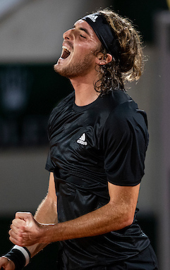 STEFANOS TSITSIPAS celebrates at French Open 2020