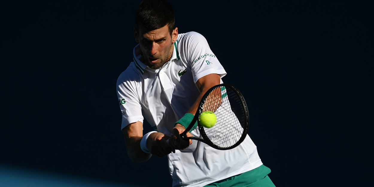 Novak Djokovic in action Australian Open