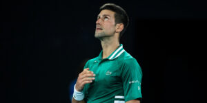 Novak Djokovic looking up Australian Open