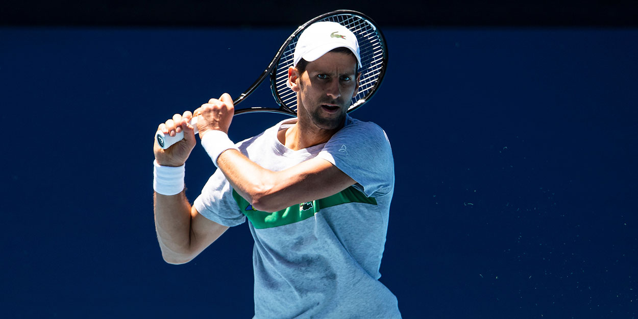 Novak Djokovic practice Australian Open