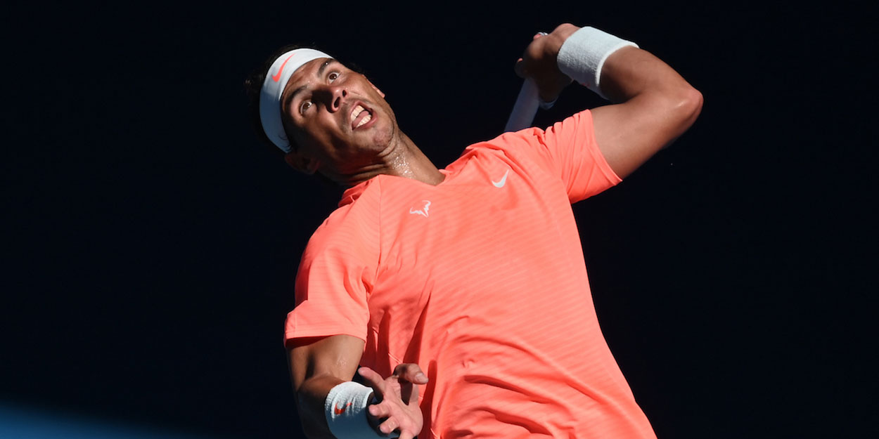 Rafael Nadal in serving action