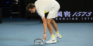 Danill Medvedev Australian open smashed racket 2021