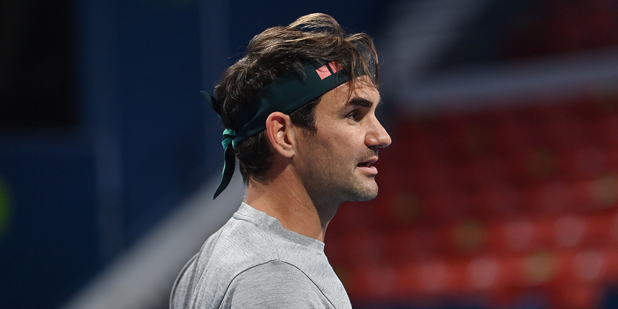 Roger Federer Doha practice