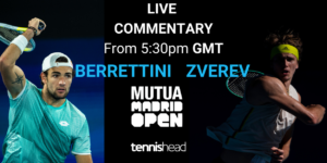 Live commentary Berrettini vs Zverev Madrid Open 2021 final