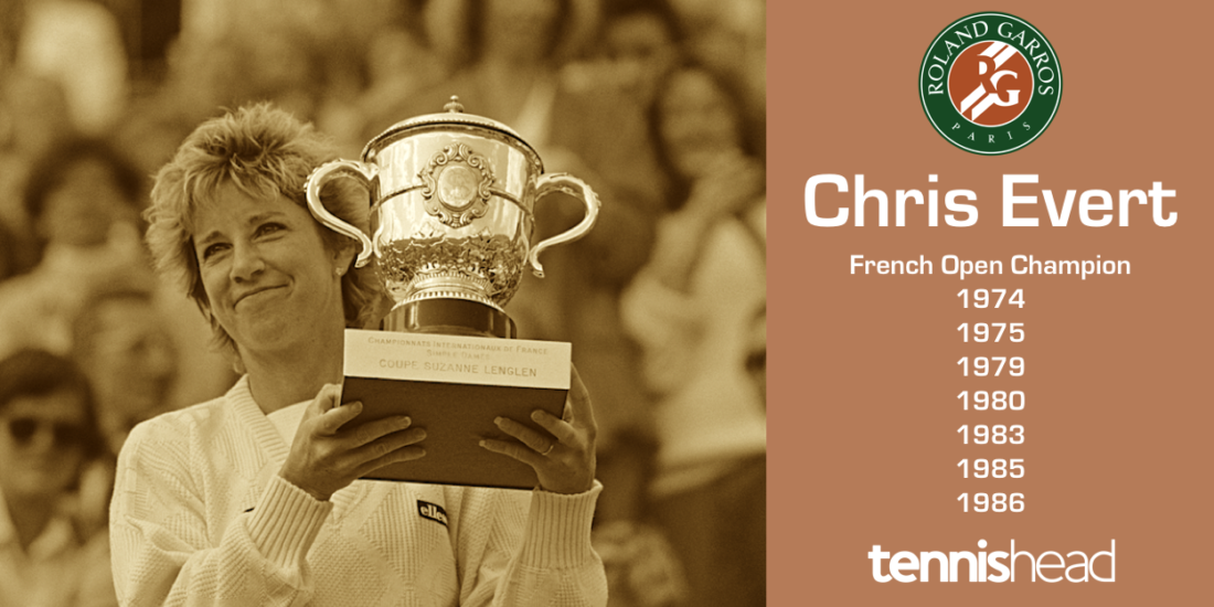 Chris Evert, 7time French Open Champion Roland Garros Royalty