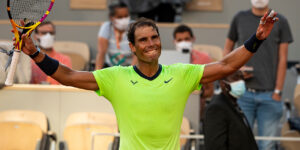 Rafael Nadal celebrates French Open