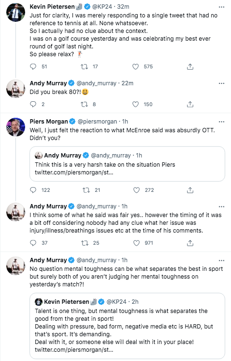 Andy Murray Emma Raducanu Pers Morgan Kevin Pietersen