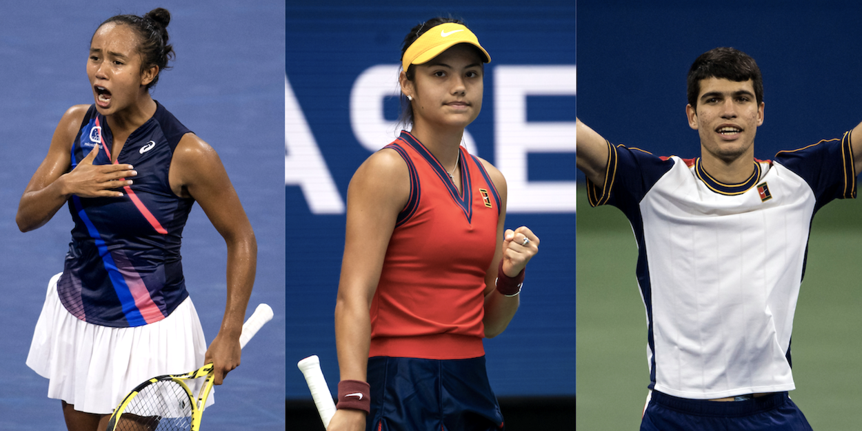 Raducanu-Fernandez-Alcaraz combo US Open 2021