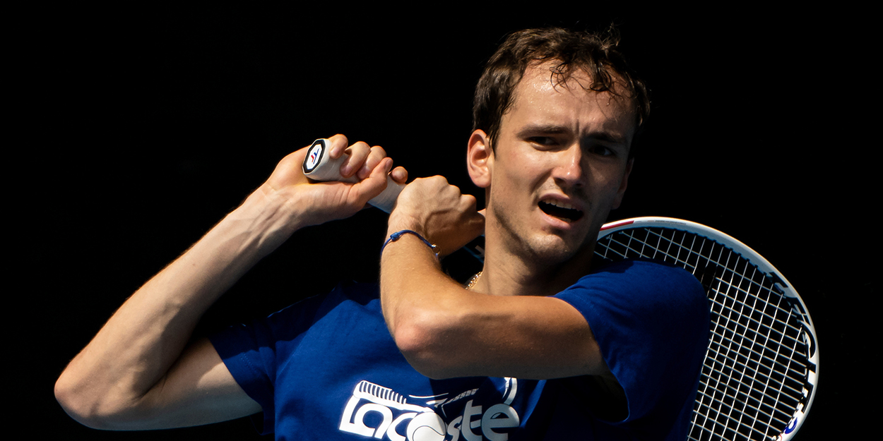 Daniil Medvedev practicing for Australian Open