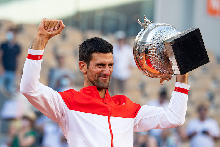 Novak Djokovic Roland Garros trophy 2021