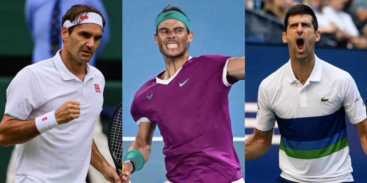 Federer Nadal Djokovic combo Australian Open 2022 Wimbledon US Open