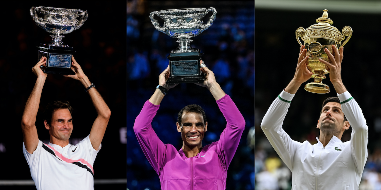 Roger Federer Rafael Nadal Novak Djokovic GOAT Race