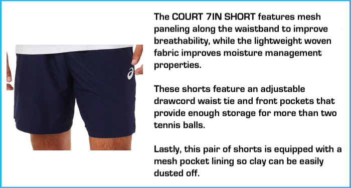 Tennishead club asics shorts men