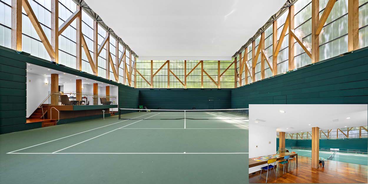 Novak Djokovic played on this private tennis court