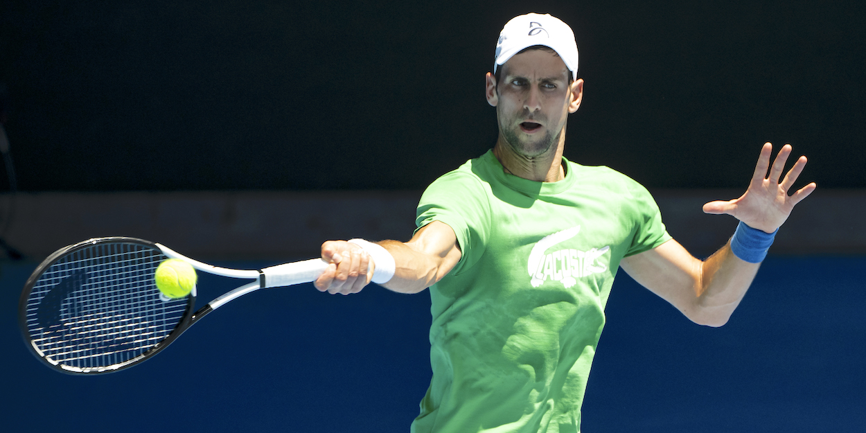 Novak Djokovic Australian Open practice 2022
