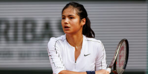 Emma Raducanu practicing at Roland Garros