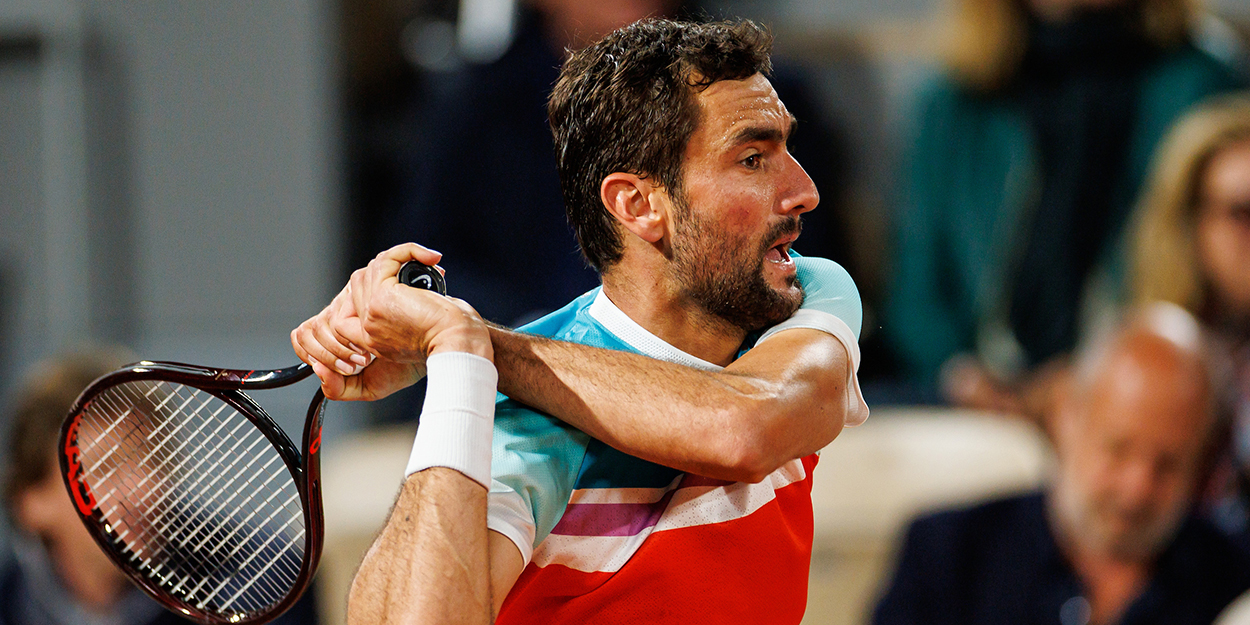 Marin Cilic backhand at Roland Garros