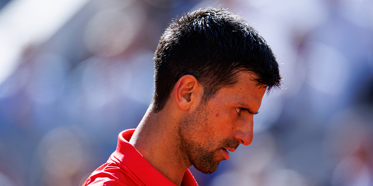 Novak Djokovic dejected at Roland Garros