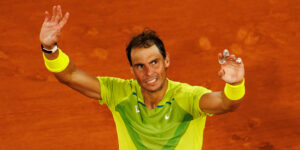 Rafael Nadal following Novak Djokovic match at Roland Garros