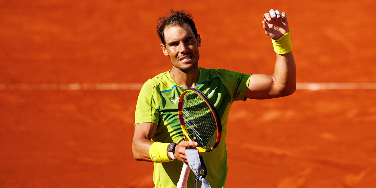 Rafael Nadal salutes the crowd after beating Novak Djokovic