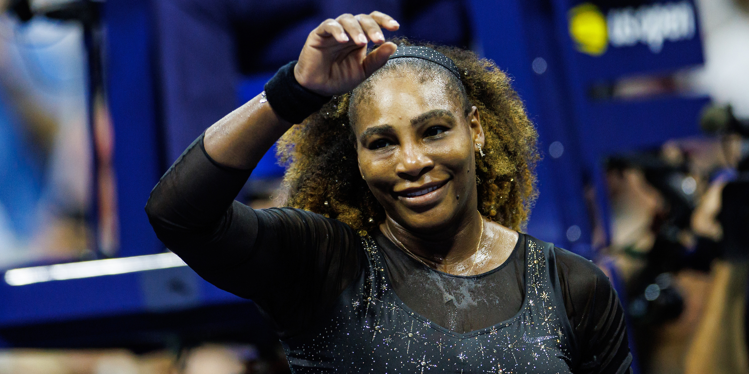 Serena Williams celebrates at US Open