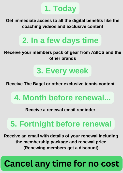 How 1 year Tennishead CLUB membership works