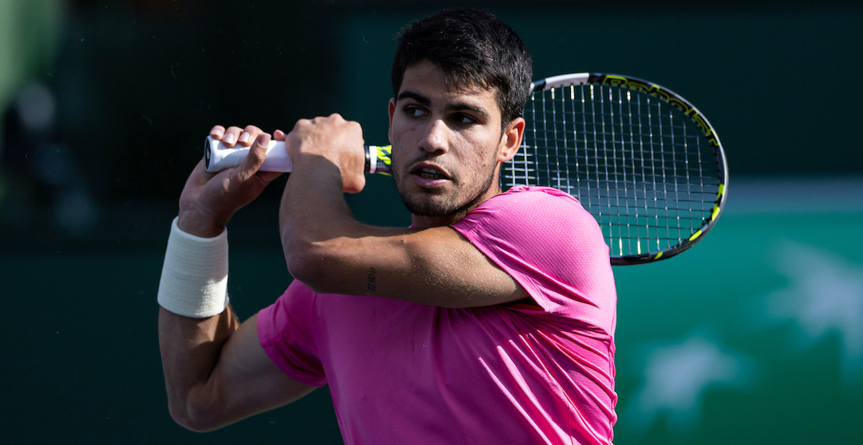 Tennis Player Carlos Alcaraz Presented with No. 1 Trophy, Making