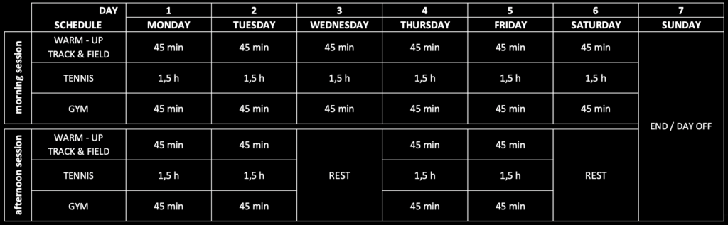 Full day tennis program Ljubicic Tennis Academy