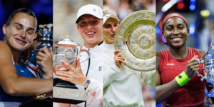Aryna Sabalenka - Australian Open 2023, Iga Swiatek - Roland Garros 2023, Marketa Vondrousova - Wimbledon 2023, Coco Gauff - US Open 2023