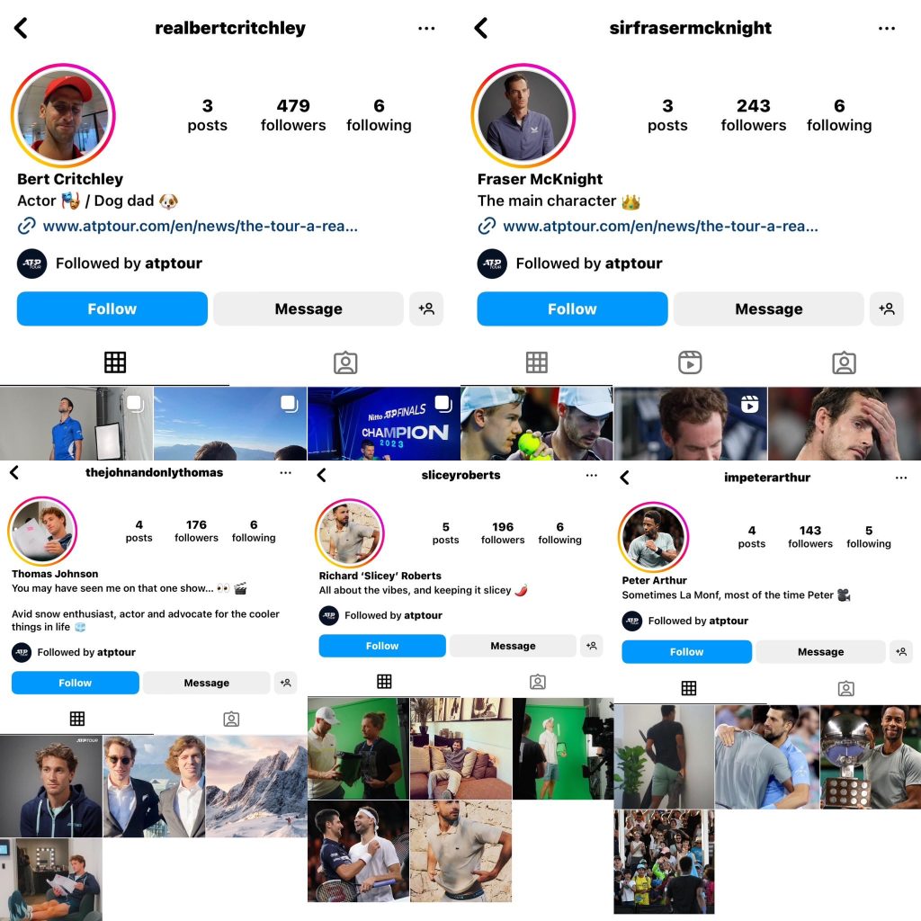 The Tour Instagram profiles