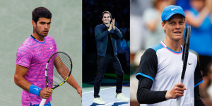 Carlos Alcaraz and Jannik Sinner - Indian Wells 2024, Roger Federer - Shanghai Masters 2023