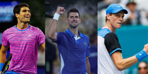 Carlos Alcaraz - Miami Open 2024, Novak Djokovic - Australian Open 2024, Jannik Sinner - Miami Open 2024