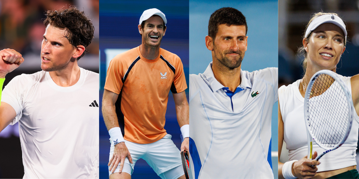 Dominic Thiem - Australian Open 2024, Andy Murray - Miami Open 2024, Novak Djokovic - Australian Open 2024, Danielle Collins - Miami Open 2024